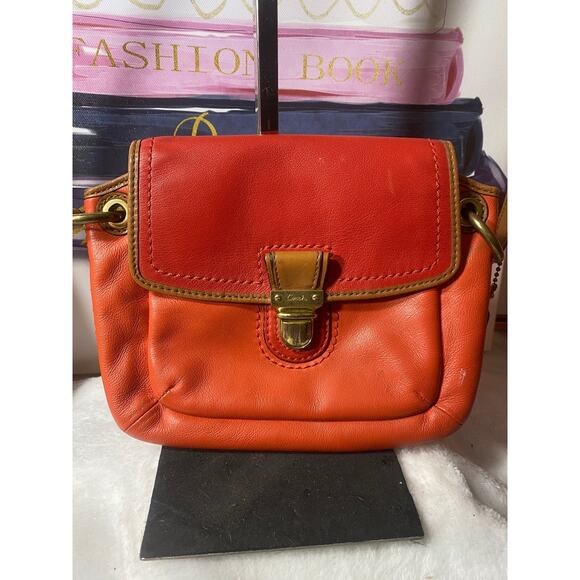 Coach Handbags - GUC Coach Poppy Colorblock Leather Flap Crossbody Bag